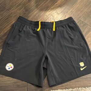 Nike Steelers Black Shorts with Yellow Details